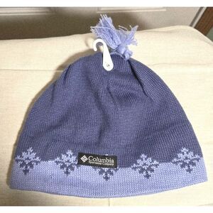 Columbia Headwall Beanie With Snowflake Design & Pom Tassel in Juniper